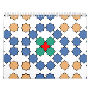 Moroccan zellige art calendar