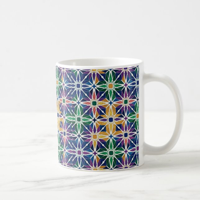 Moroccan Zellige Geometric Tile Pattern  Coffee Mug (Right)
