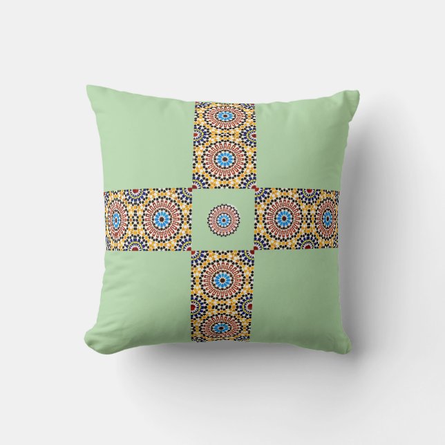 Moroccan Zellige Harmony Throw Pillow (Front)