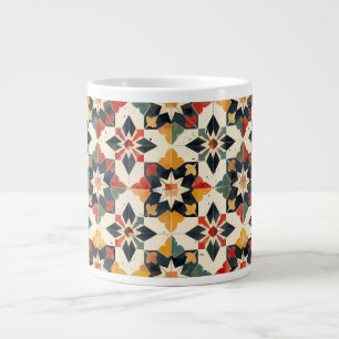 Moroccan Zellij Red Yellow and Green Large Coffee Mug