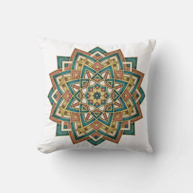 Moroccan Zellij Tile Art Pillow (Front)