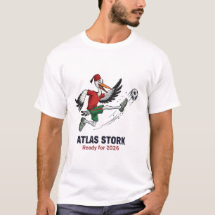 Morocco 2026 Atlas Stork Soccer Mascot – Fun Sport T-Shirt
