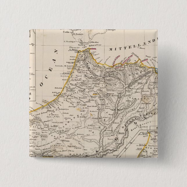Morocco 2 Inch Square Button (Front)
