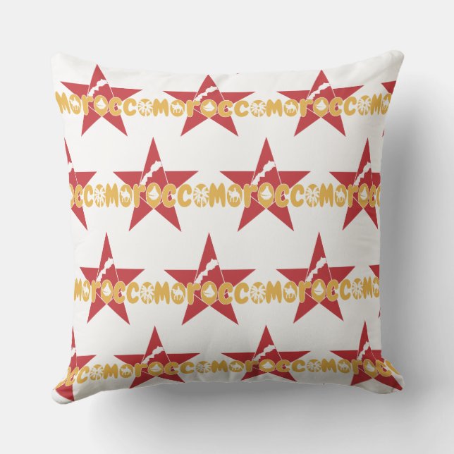 Morocco - A Modern Star of Tradition Outdoor Pillow (Back)