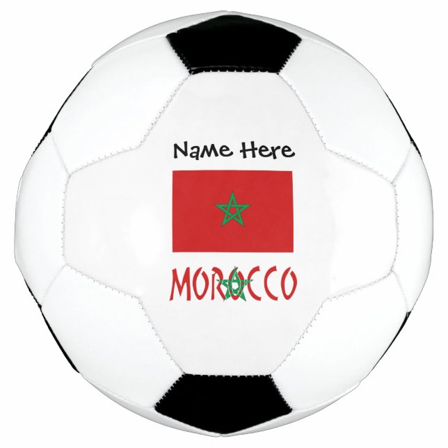Morocco and Moroccan Flag with Your Name Soccer Ba Ball (Front)