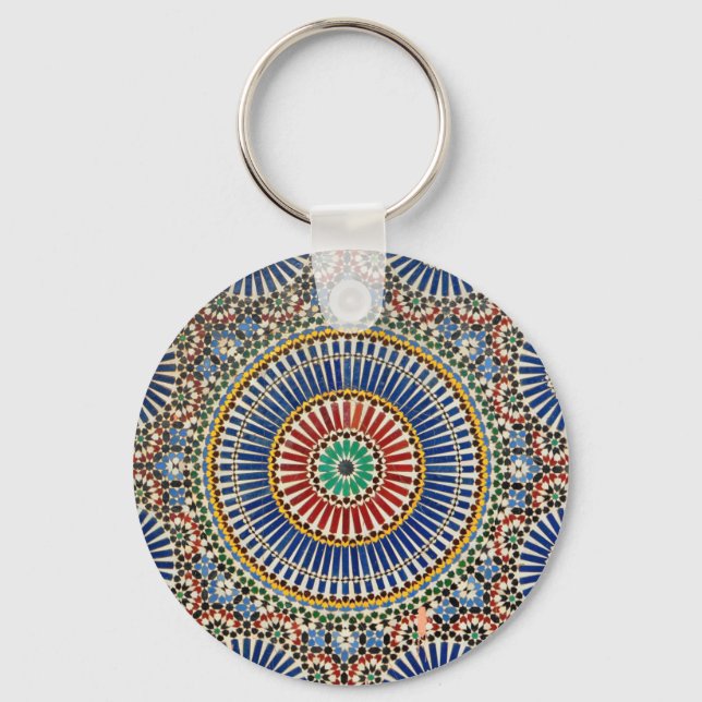 morocco arab mosaic islam religious pattern keychain (Front)