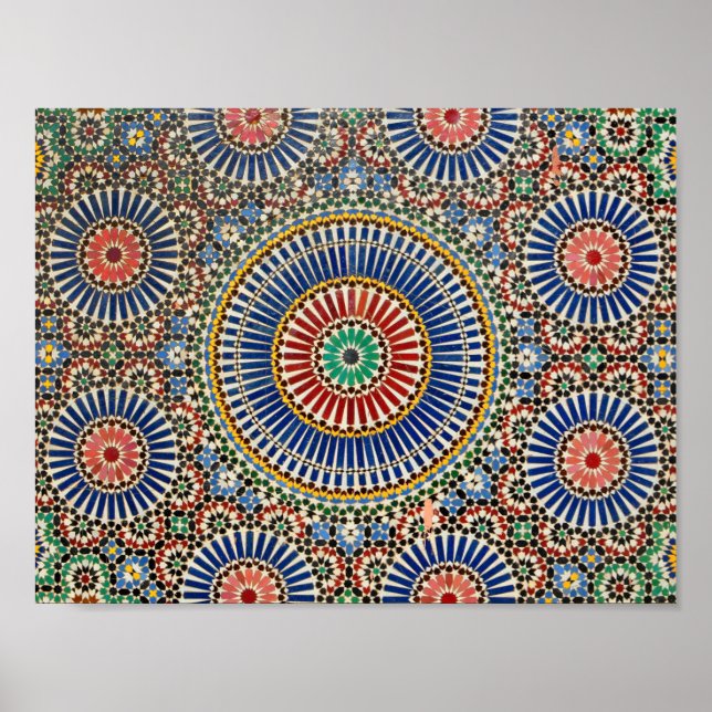 morocco arab mosaic islam religious pattern poster (Front)
