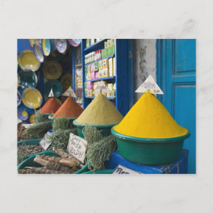 MOROCCO, Atlantic Coast, ESSAOUIRA: Spice Market Postcard