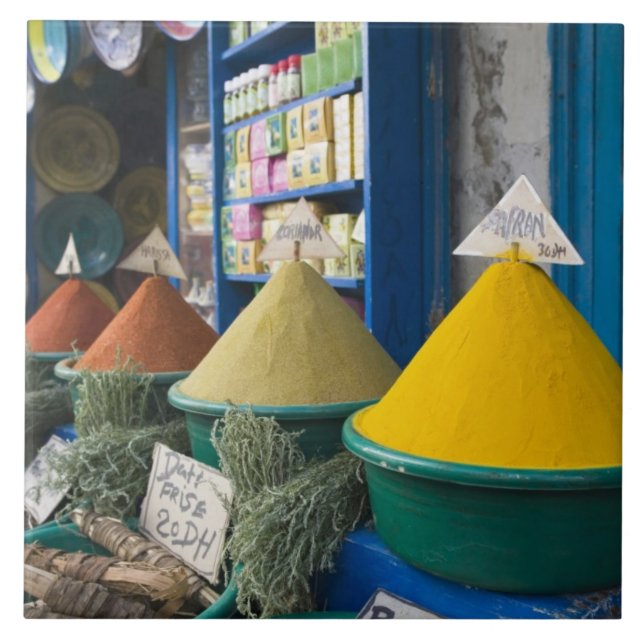 MOROCCO, Atlantic Coast, ESSAOUIRA: Spice Market Tile (Front)