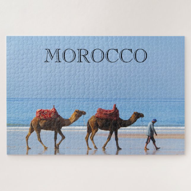 morocco beach camels jigsaw puzzle (Horizontal)
