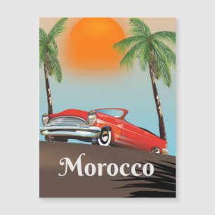 Morocco Classic Red car travel poster