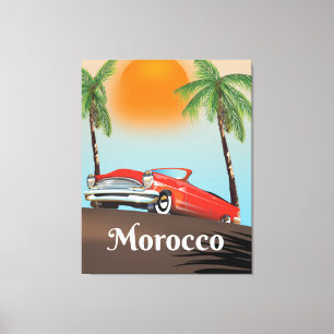 Morocco Classic Red car travel poster Canvas Print