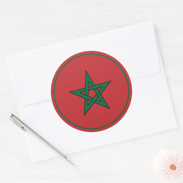 morocco classic round sticker (Envelope)