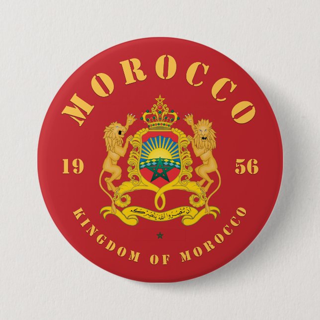 Morocco Coat of Arms 3 Inch Round Button (Front)