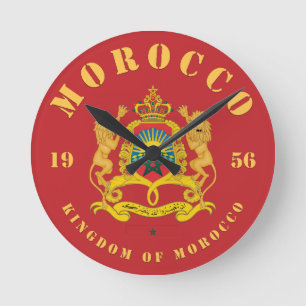 Morocco Coat of Arms Round Clock