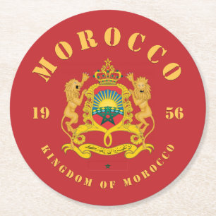 Morocco Coat of Arms Round Paper Coaster