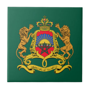 Morocco country coat arms symbol emblem flag tile