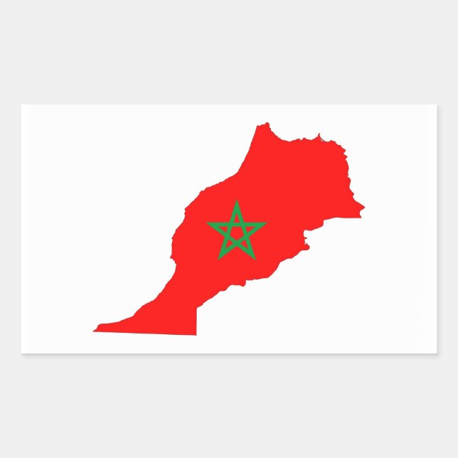 morocco country flag map shape symbol sticker (Front)