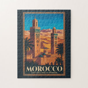  Morocco Desert Illustration Travel Art Vintage Jigsaw Puzzle
