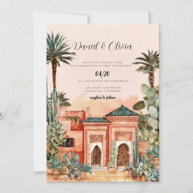 Morocco Destination Wedding Invitation (Front)