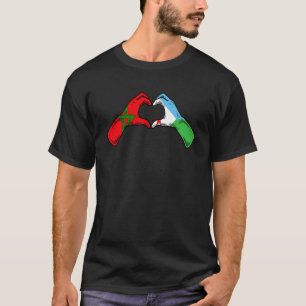 Morocco Djibouti Flag - Moroccan Djiboutian Heart T-Shirt