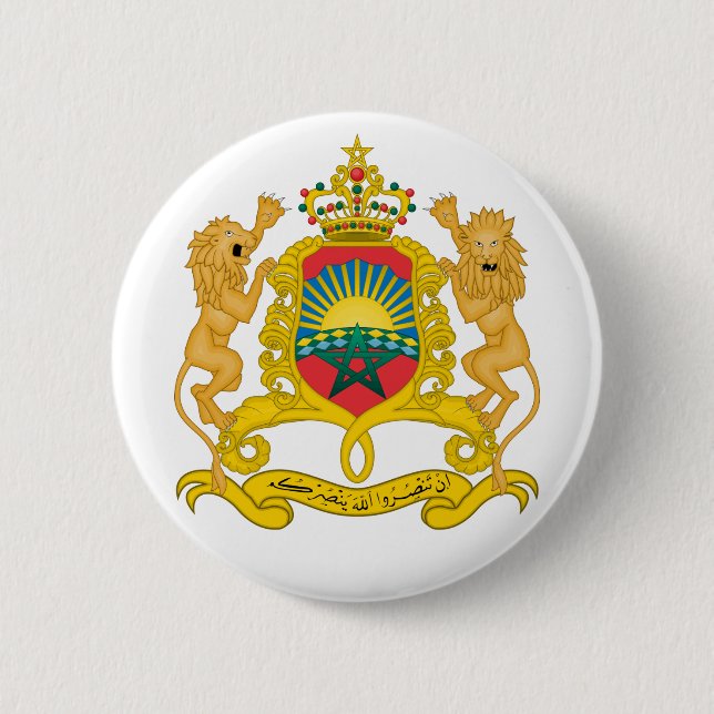 morocco emblem 2 inch round button (Front)