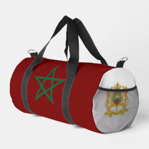Morocco flag and coat of arms duffle bag