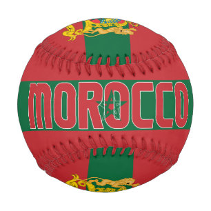 Morocco Flag and Coat of Arms Patriotic Baseball