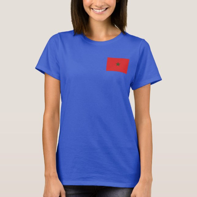 Morocco Flag and Map dk T-Shirt (Front)