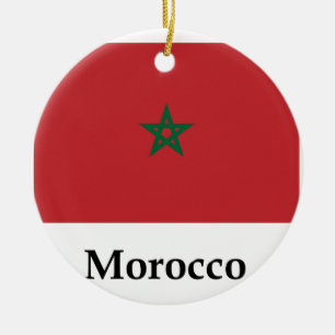 Morocco Flag And Name Ceramic Ornament