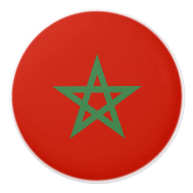 Morocco flag ceramic knob (Front)