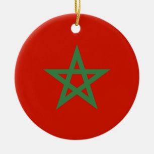 Morocco flag ceramic ornament