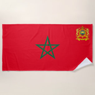 Morocco flag-coat of arms beach towel