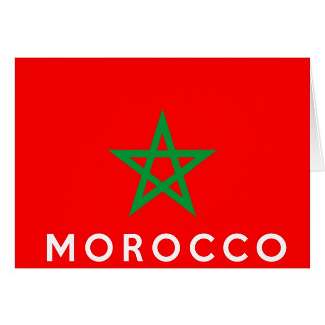morocco flag country text name (Front Horizontal)