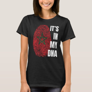 Morocco Flag Dna Fingerprint Black History Month T-Shirt