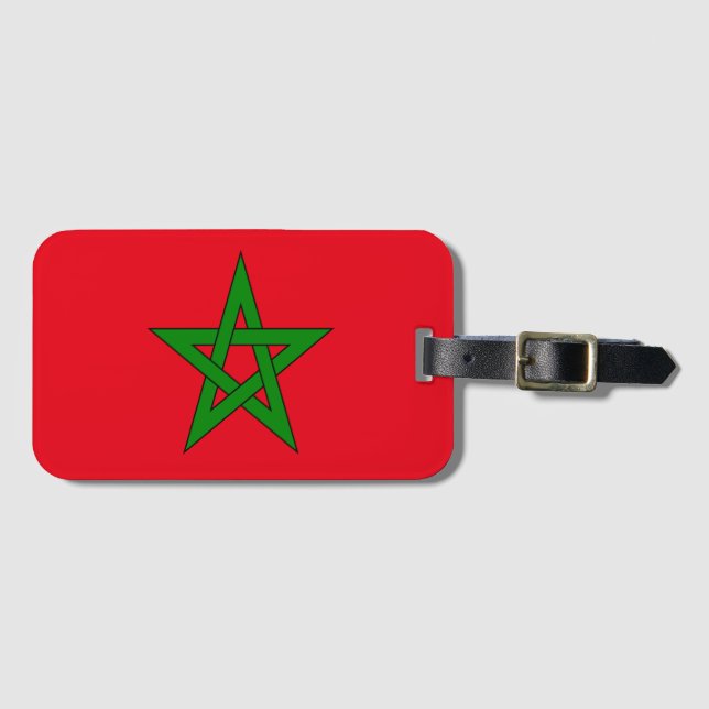 Morocco flag drapeau du Maroc Luggage Tag (Front Horizontal)