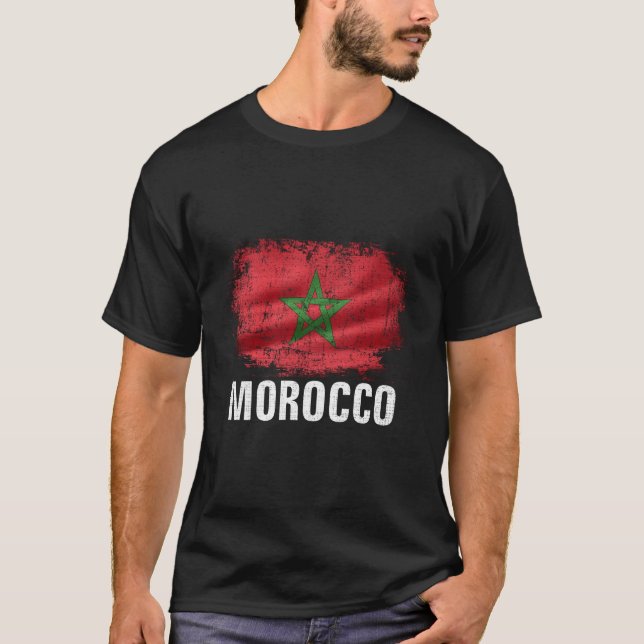 Morocco Flag For Moroccan T-Shirt (Front)
