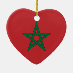 Morocco Flag Heart Ornament