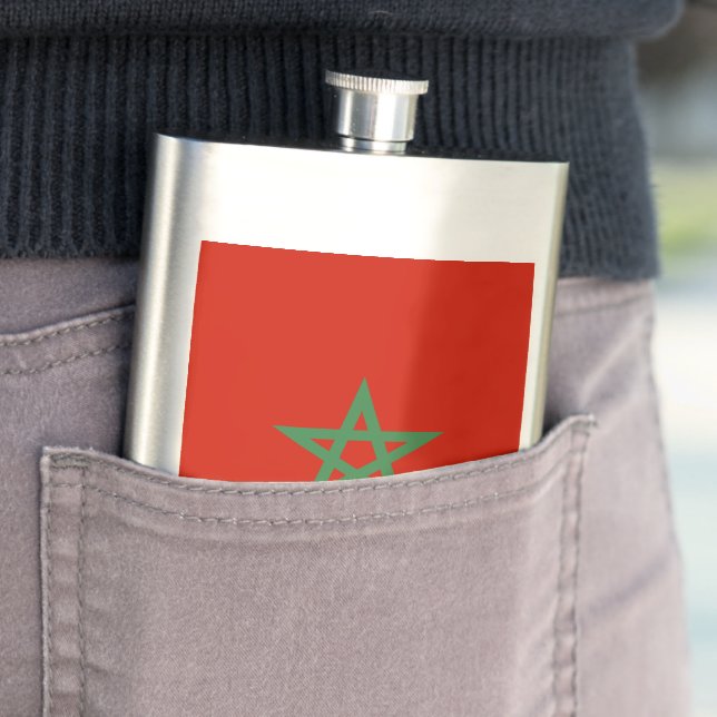 Morocco flag hip flask (In Situ)