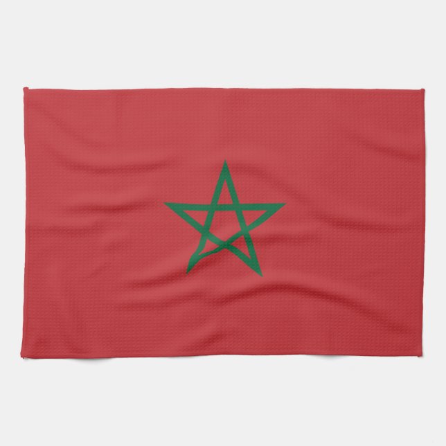 Morocco Flag Kitchen Towel (Horizontal)