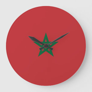 Morocco Flag Large Clock