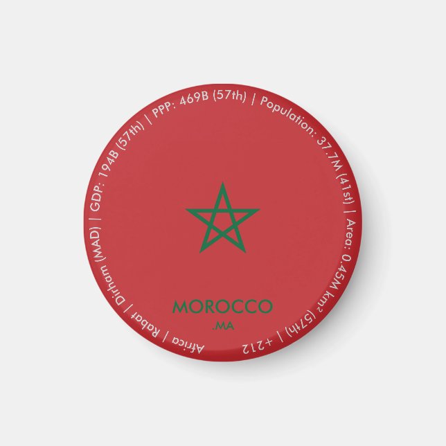 Morocco Flag Magnet (Front)
