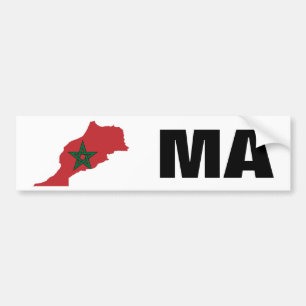 Morocco Flag Map Bumper Sticker