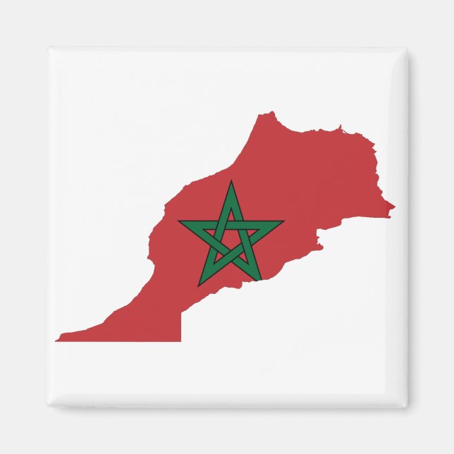 Morocco Flag Map Magnet (Front)