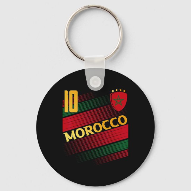 Morocco Flag Moroccan Pride Lovers  Keychain (Front)