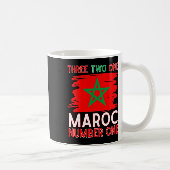 Morocco Flag Moroccan Soccer Supporter For Men Wom Coffee Mug (Right)