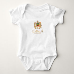 MOROCCO FLAG ON GOLD EMBLEM شعار المغرب BABY BODYSUIT