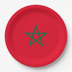 Morocco flag  paper plate