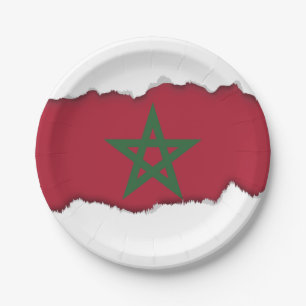 Morocco Flag Paper Plate
