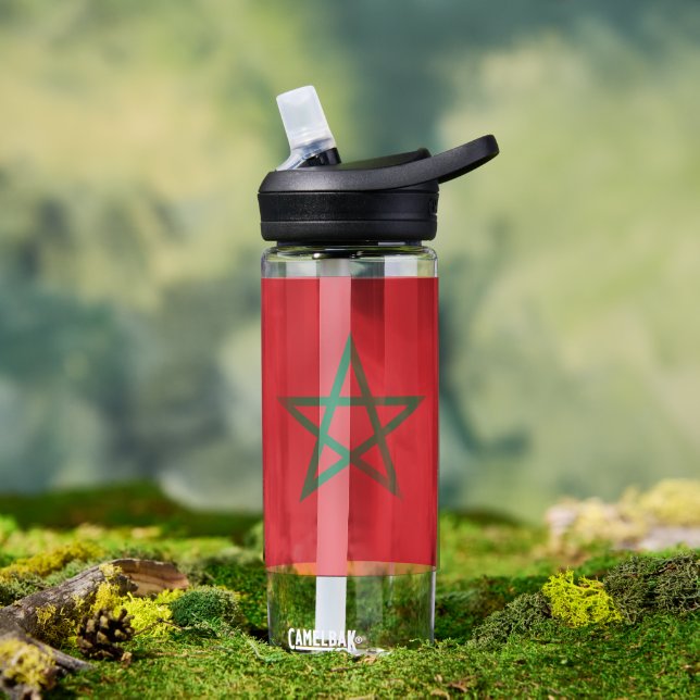 Morocco Flag Patriotic Moroccan National Pride Water Bottle (Outdoor)